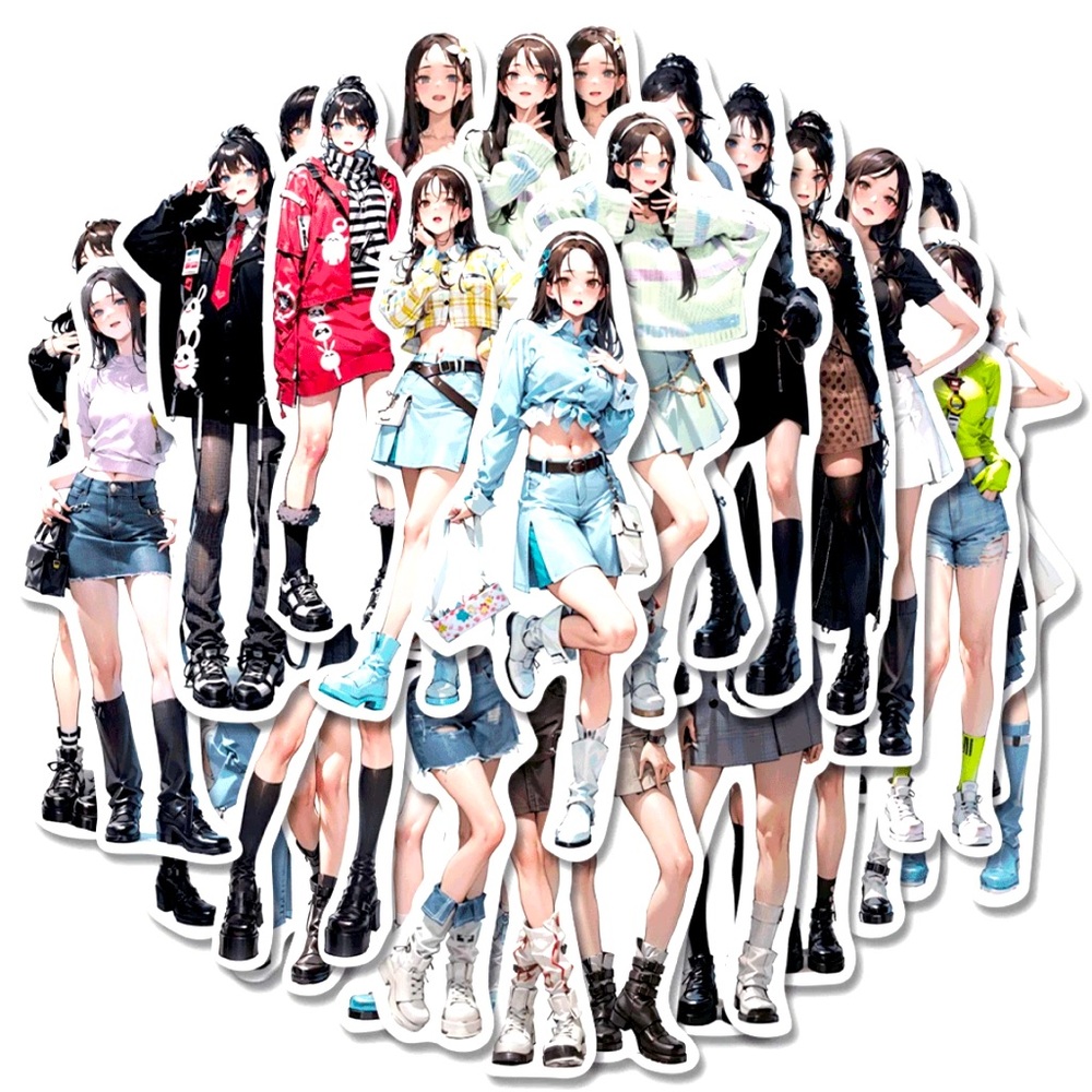 🀄️Anime Fashion Girl Sticker Bundle Set🀄️